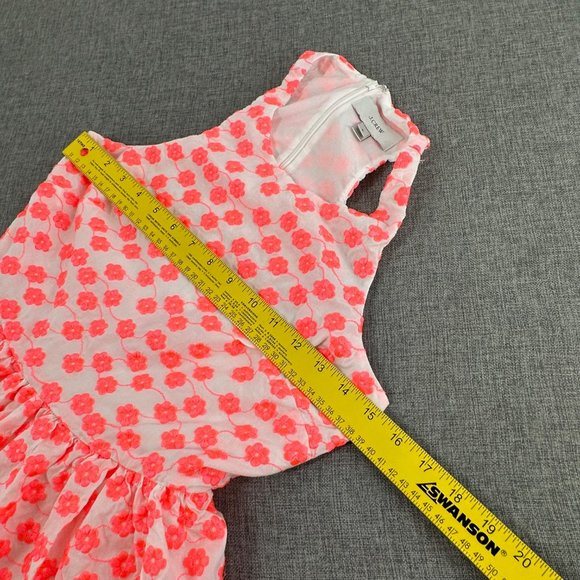 J. Crew Fit & Flare Dress Sleeveless Sz 0 Round Neck Neon Pink Orange Floral - Picture 11 of 14